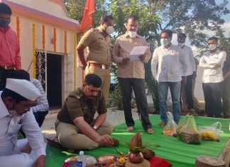 भिगवण पोलीस ठाण्याच्या नूतन इमारतीचा भूमिपूजन सोहळा राज्यमंत्री दत्तात्रय भरणे यांच्या उपस्थितीत ; अप्पर पोलीस अधीक्षक मिलिंद मोहिते यांनी केले पूजन