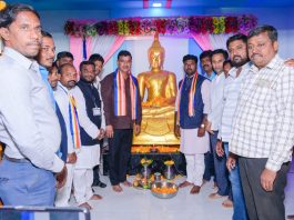 भिगवण स्टेशन येथे भगवान गौतम बुद्धांची मूर्ती स्थापना ; पंचशील सेवा संघाचा उपक्रम